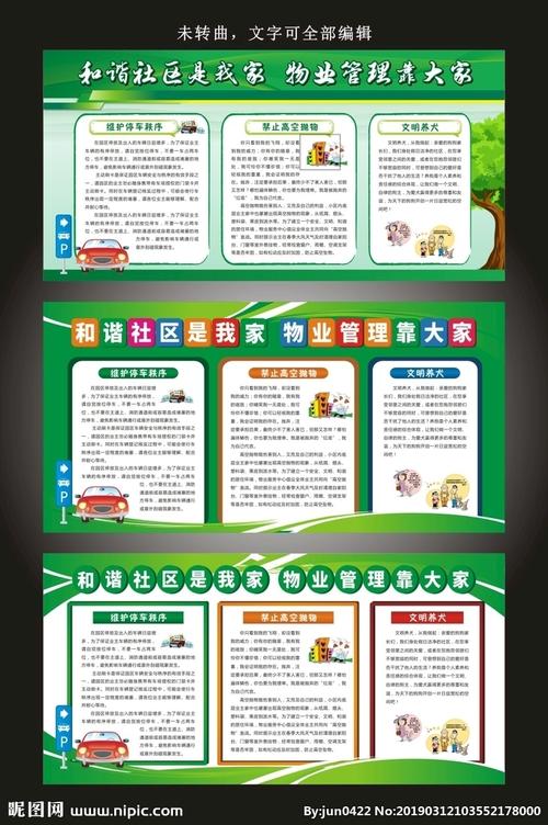 和谐小区物业管理制度宣传栏图片